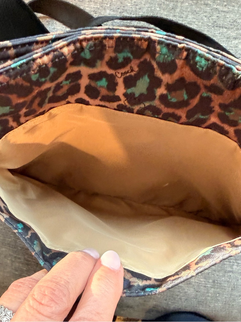 COACH Leopard Print Crossbody Bag in Brown and Teal - Picture 5 of 10